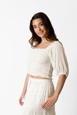 Miami Shine Smocked Crop Top