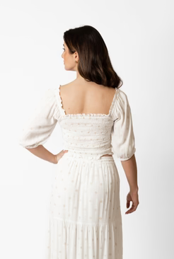 Miami Shine Smocked Crop Top