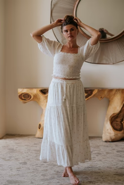Miami Shine Tiered Long Skirt