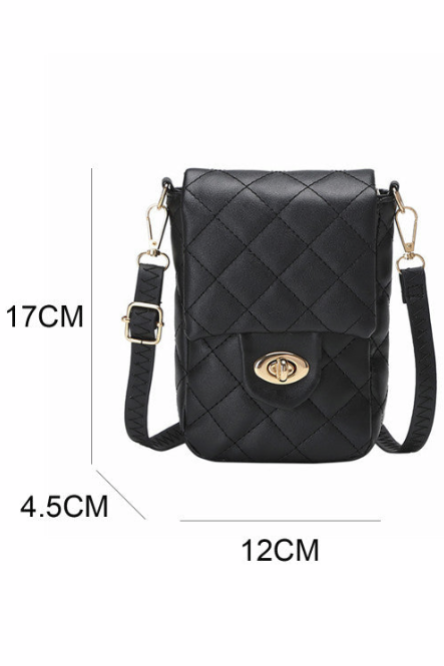 Quilted PU Leather Flap Shoulder Bag