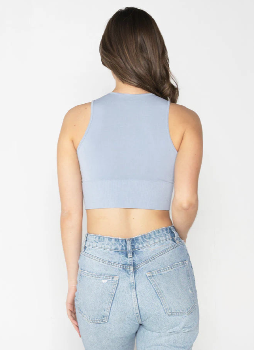 C'est Moi Bamboo High Neck Crop Top