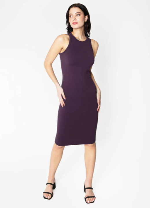 C'est Moi Bamboo Ribbed Tank Dress