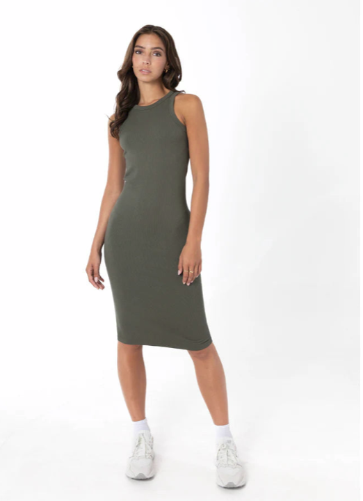 C'est Moi Bamboo Ribbed Tank Dress