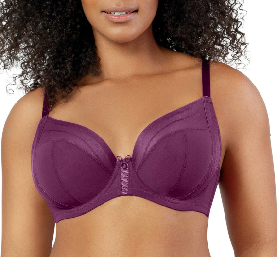 Shea Mesh Unlined Underwire Plunge Bra - Blackberry