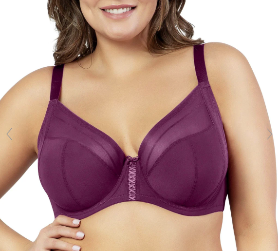 Shea Mesh Unlined Underwire Plunge Bra - Blackberry