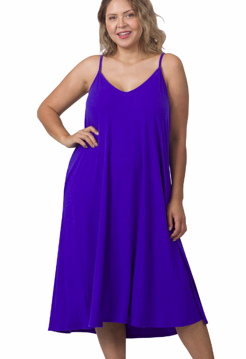V-Neck Cami Knee Length Dress