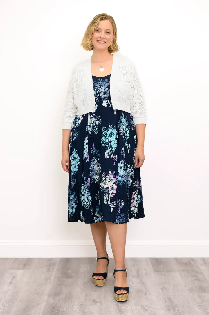Shauna Bamboo & Linen Dress - Moonlit Petals
