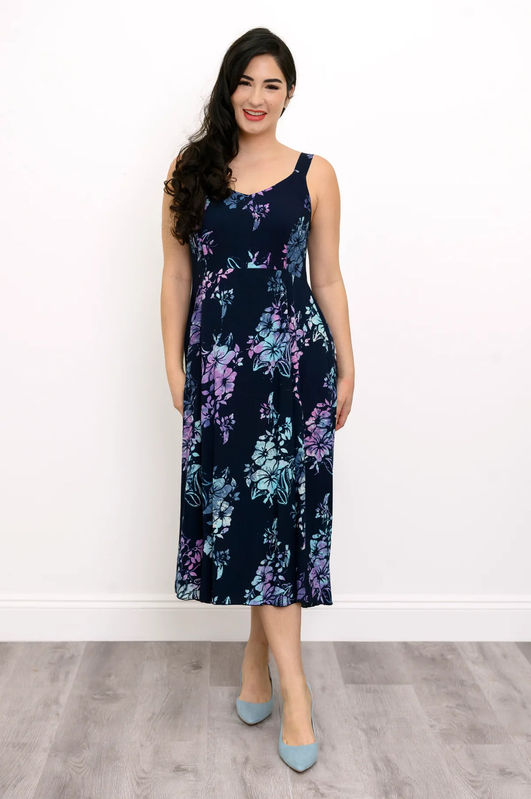 Shauna Bamboo & Linen Dress - Moonlit Petals