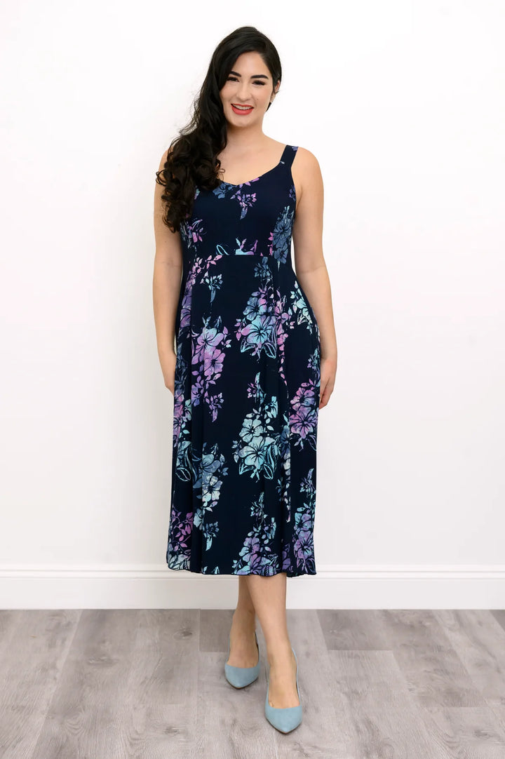 Shauna Bamboo & Linen Dress - Moonlit Petals