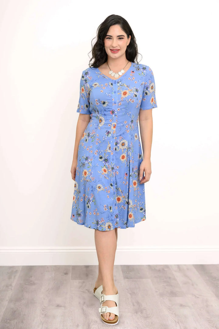 Teresa Bamboo & Linen Dress - Peri Daisy