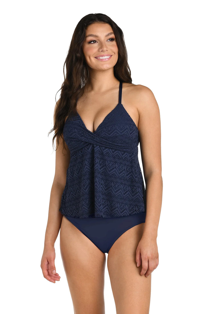 Cecily Crochet Wrap Tankini Top - Size Small