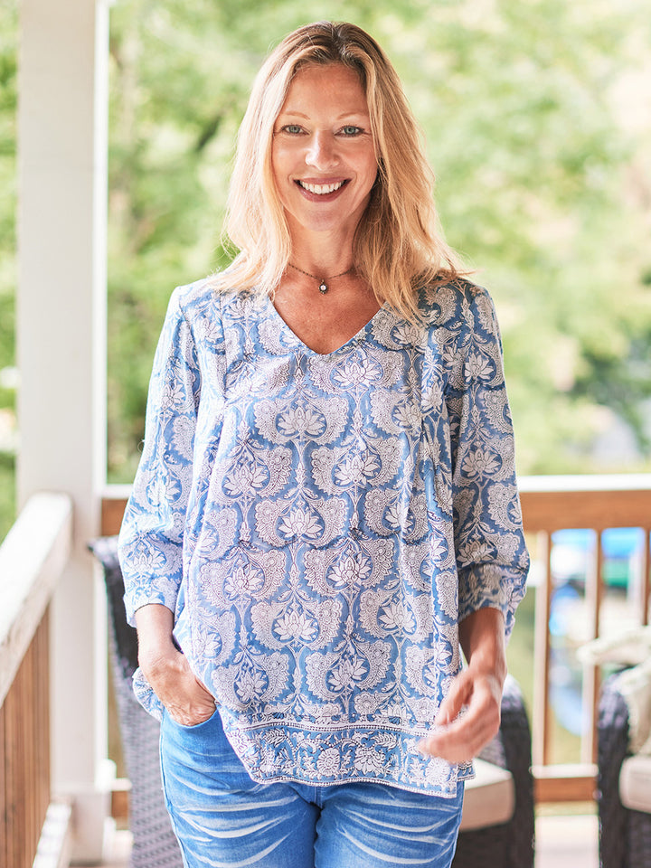 Bali Blockprint Cotton Tunic