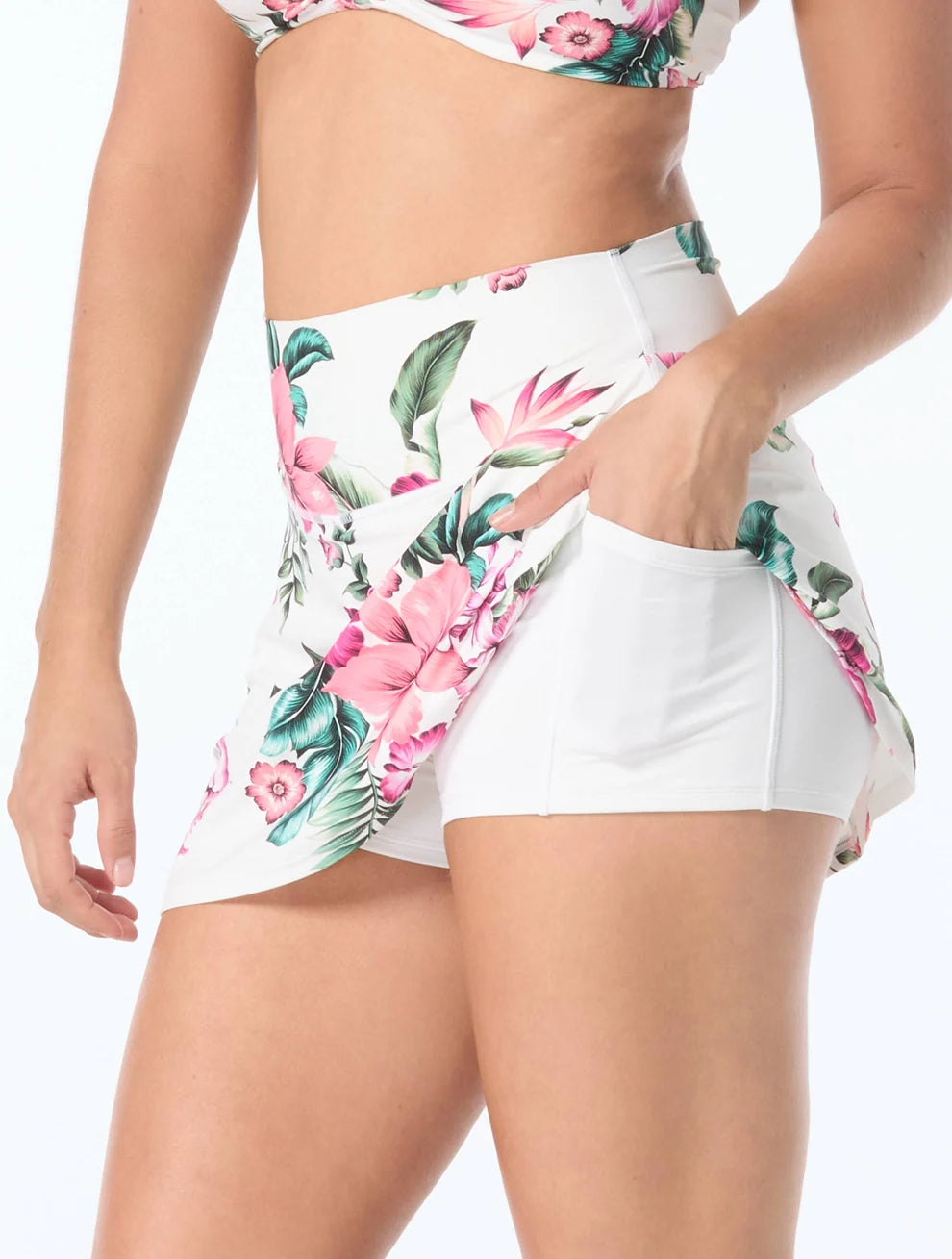Spiced Tropical Suraya High Waist Swim Skort