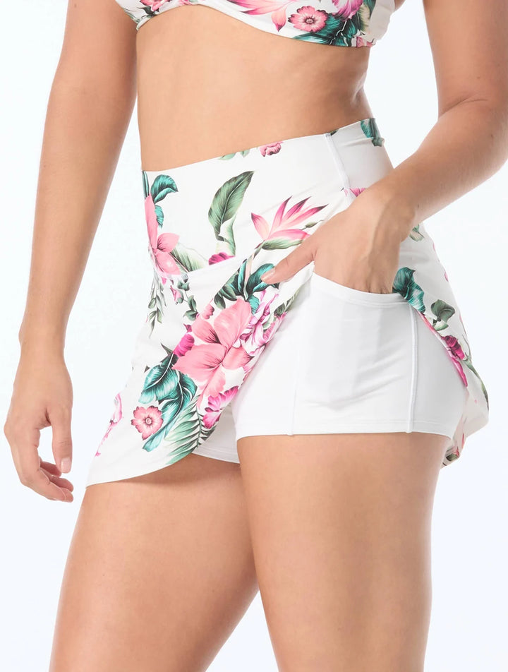 Spiced Tropical Suraya High Waist Swim Skort