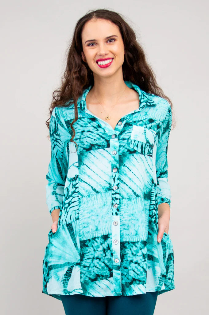 Celine Linen / Bamboo Tunic - Shibori