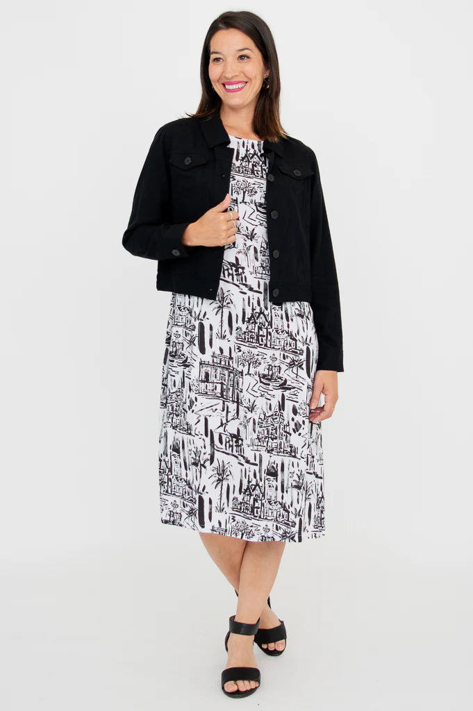 Colleen Linen Jacket - Black