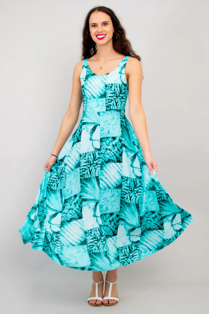 Coraline Linen / Bamboo Dress - Shibori