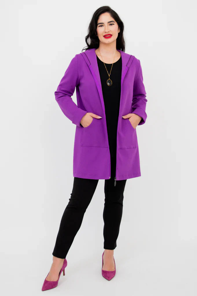 Cortes Hooded Cotton Jacket - Fucshia