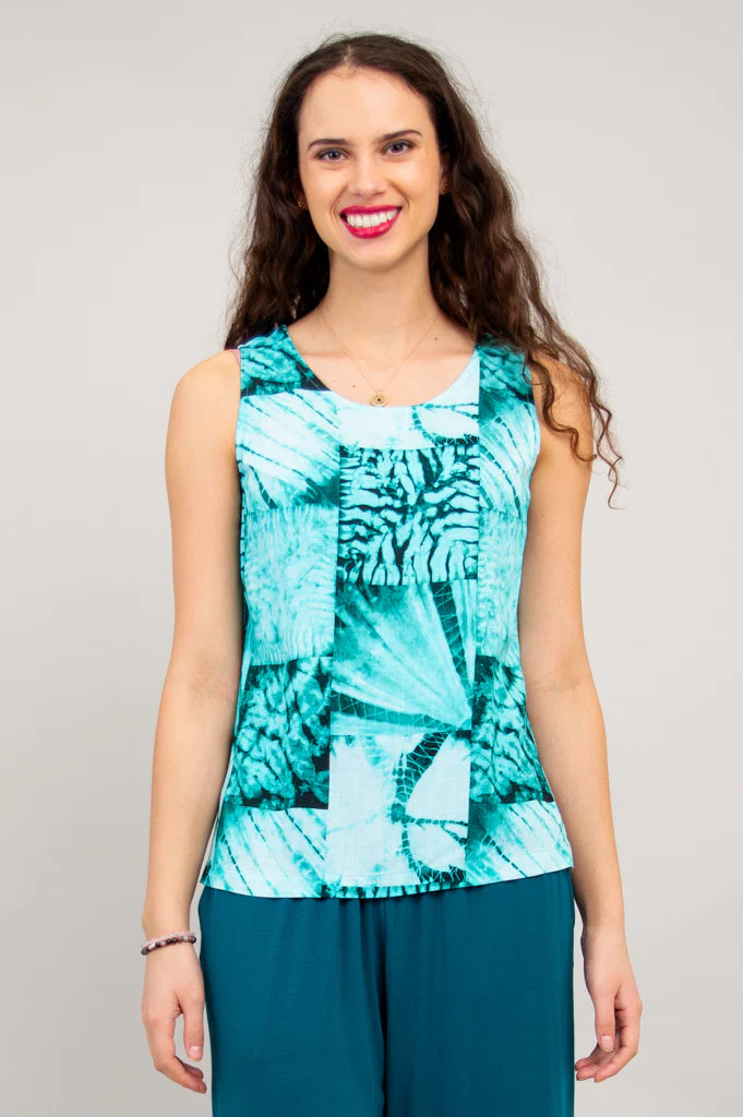 Dena Linen / Bamboo Tank Top - Shibori