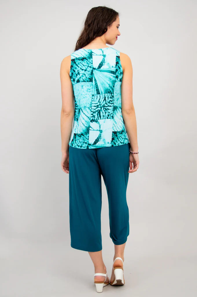 Dena Linen / Bamboo Tank Top - Shibori
