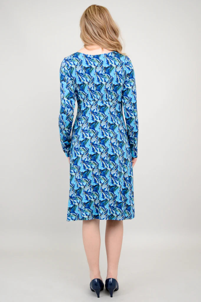 Denver Long Sleeve Bamboo Dress - Moon Shards - Size Medium