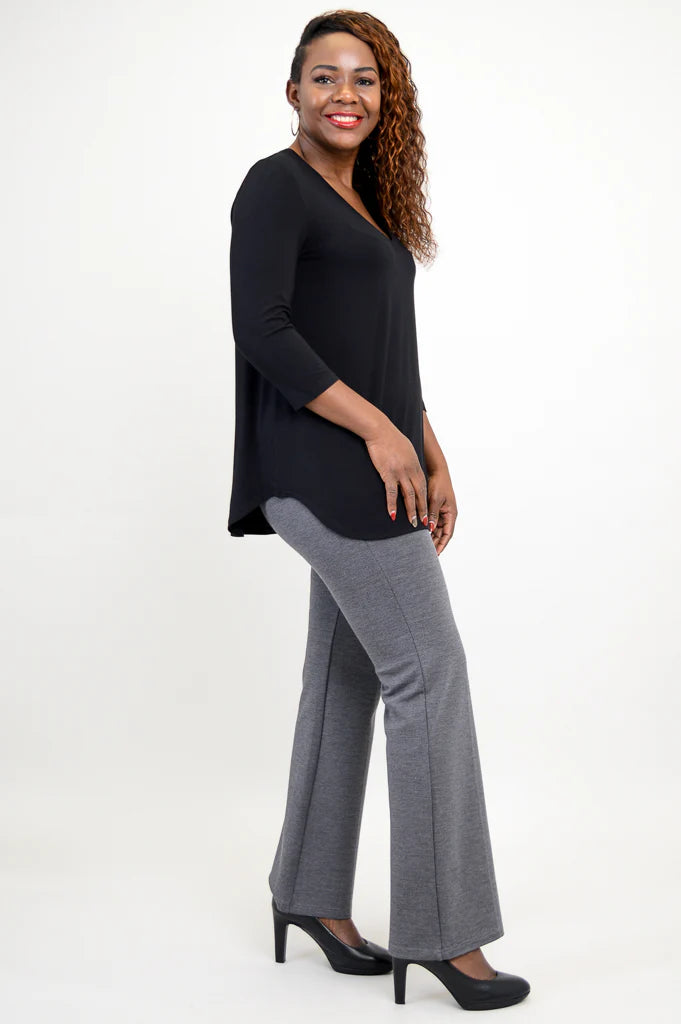 Jackie Bamboo 3/4 Sleeve Top - Black