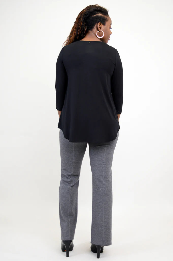 Jackie Bamboo 3/4 Sleeve Top - Black
