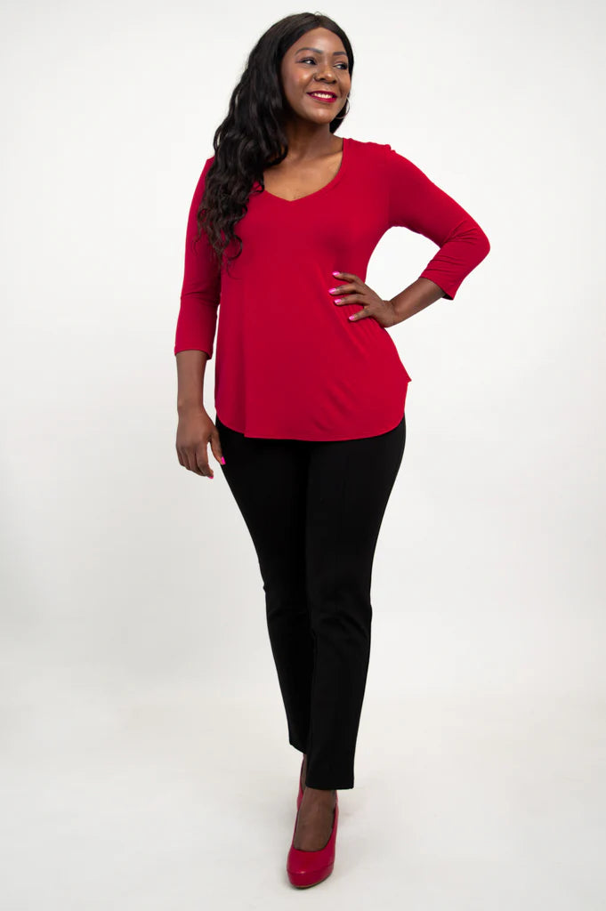 🇨🇦 Jackie Bamboo 3/4 Sleeve Top - Lipstick