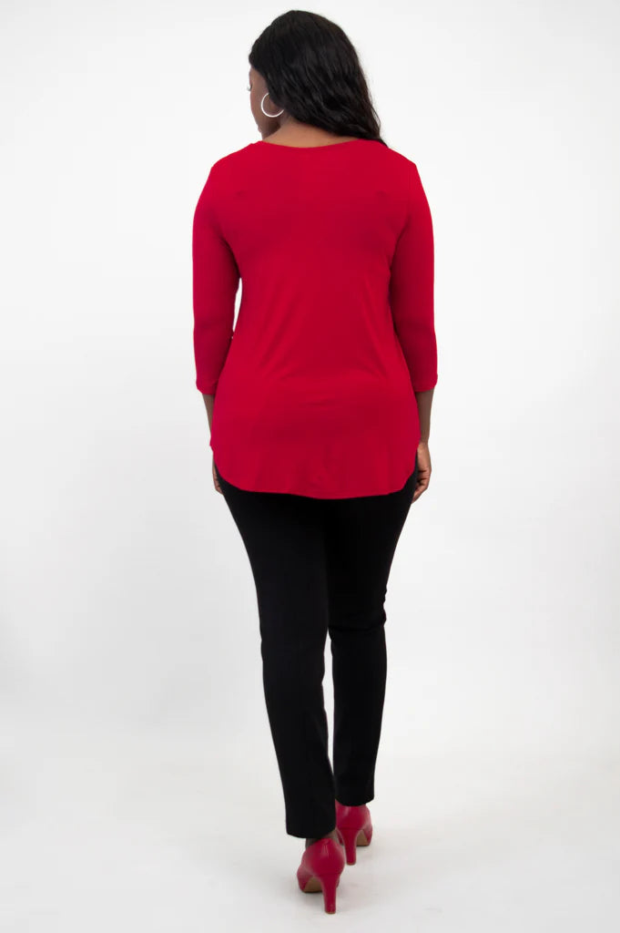 🇨🇦 Jackie Bamboo 3/4 Sleeve Top - Lipstick