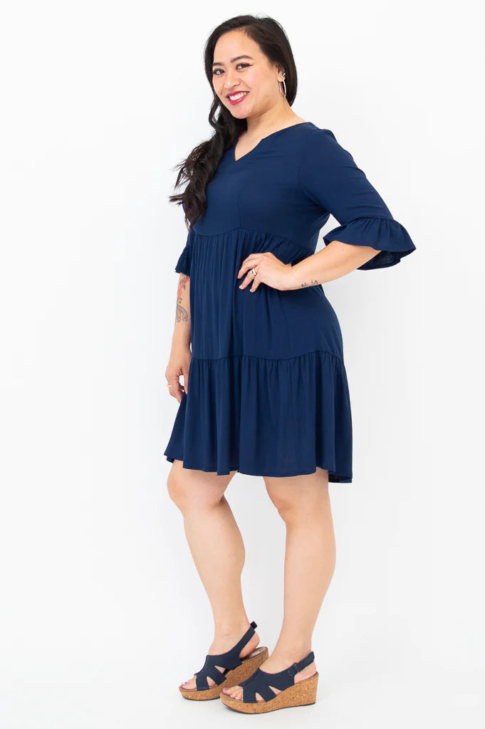 Karena Bamboo / Linen Dress - Indigo