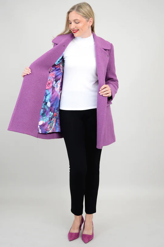 Lyon Lavender Wool Coat - Size 2 X