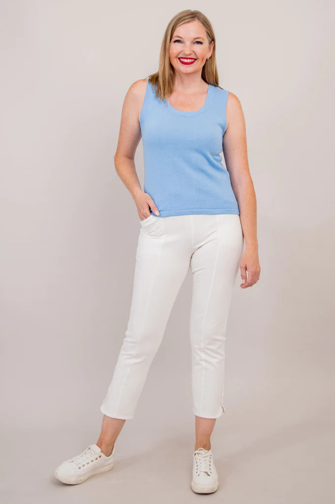 Melanie Cotton Tank Top - Blue