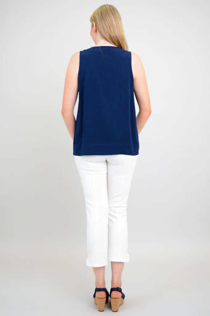 Scarlette Bamboo / Linen Tank Top - Indigo