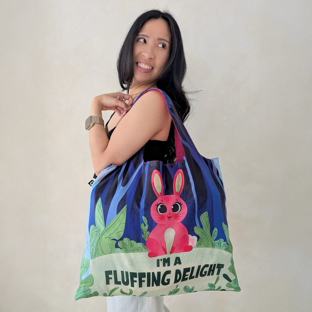 Uptown Sox Foldable Tote Bag - Funny Bunny