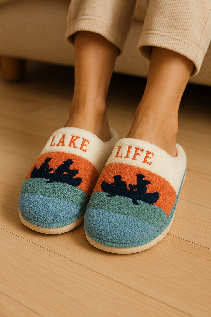 Lake Life Lounge Cozy Slippers