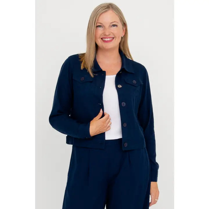 🇨🇦 Colleen Linen Jacket - Indigo