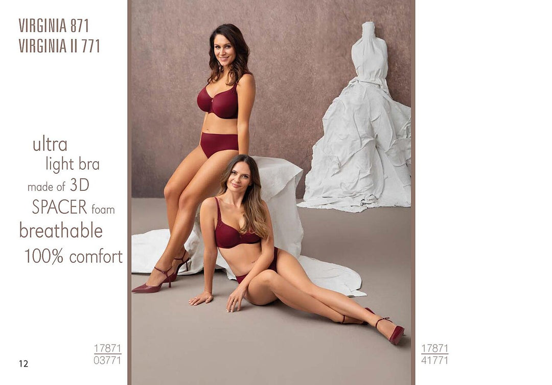 Virginia 3D Spacer Bra - Burgundy