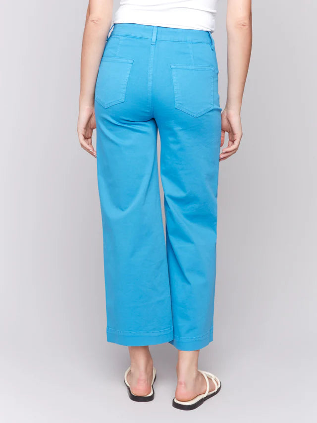 Patch Pocket Flare Twill Pants - Lagoon