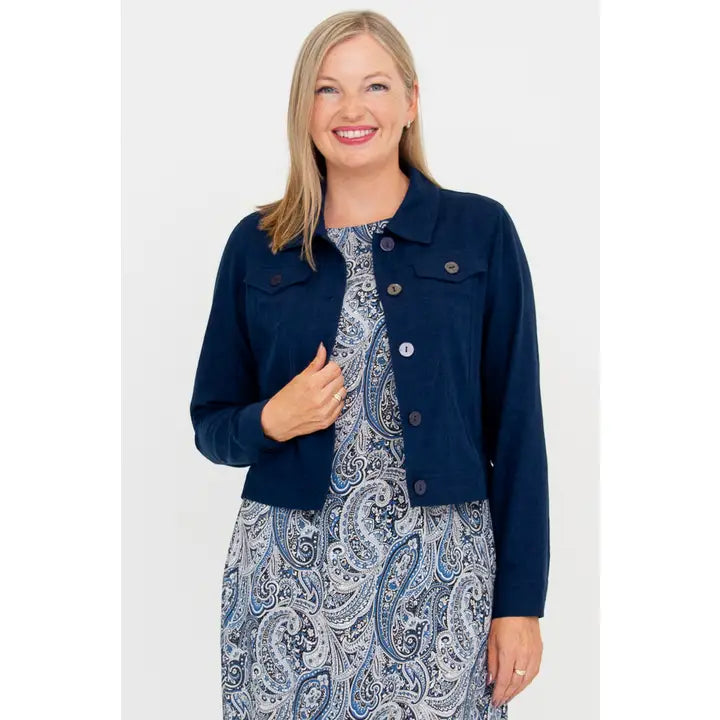 🇨🇦 Colleen Linen Jacket - Indigo