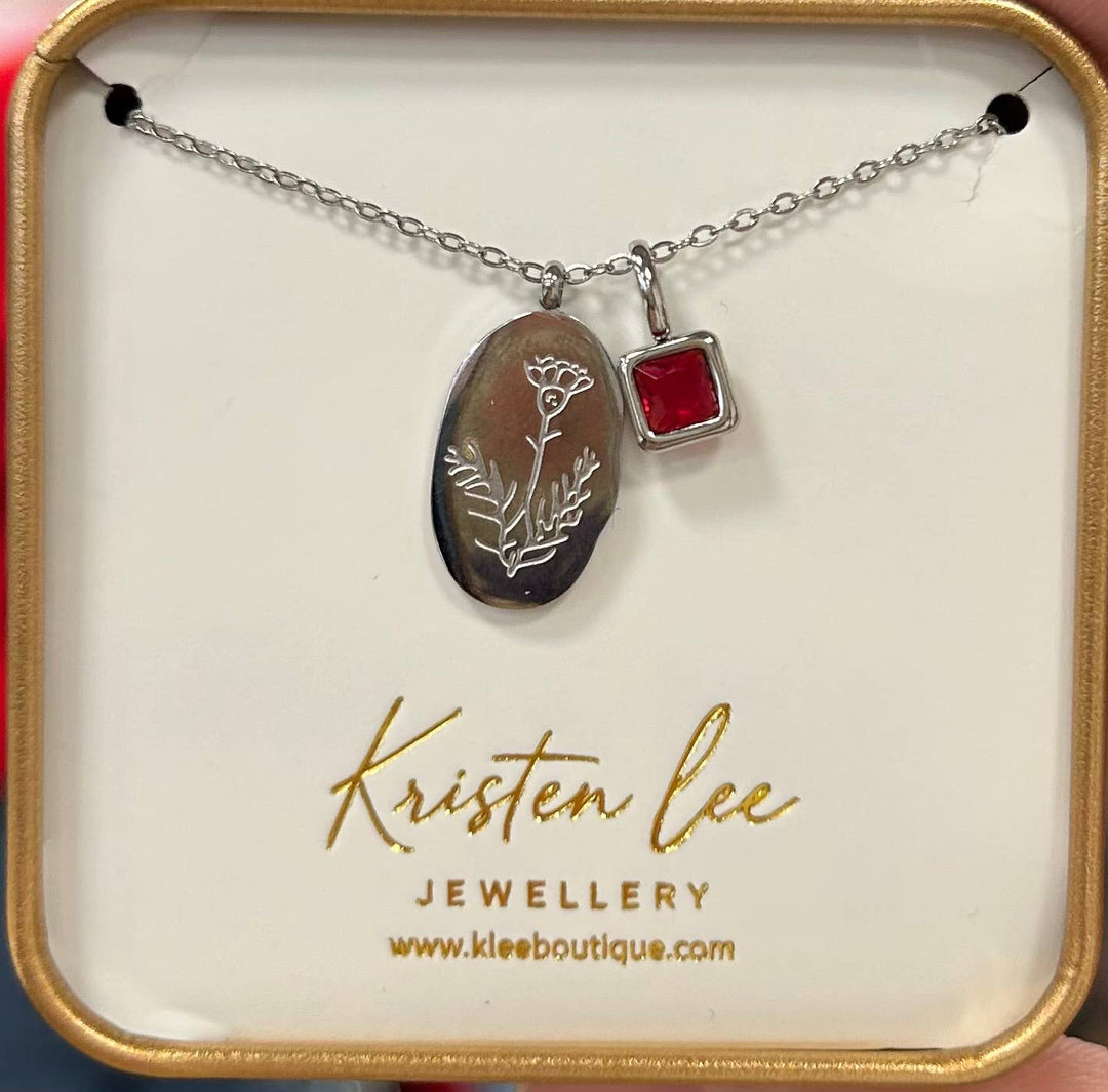 Silver Birth Month Necklaces