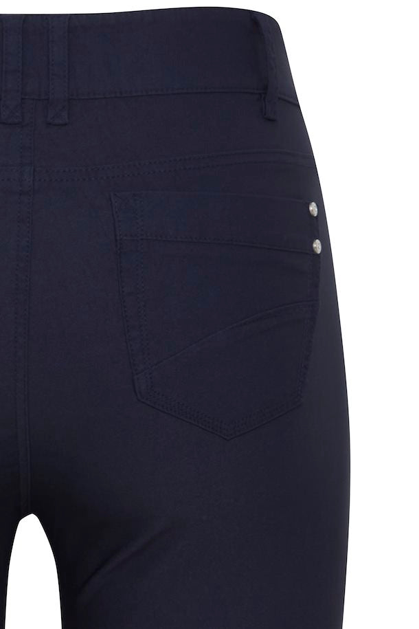 Fransa Casual Trousers Pants - Dark Peacoat