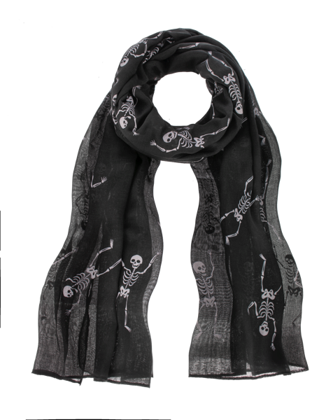 Glow in the Dark Skeleton Scarf