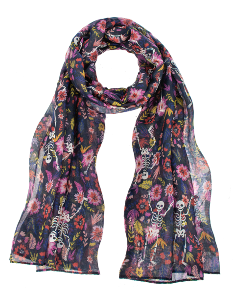 Glow in the Dark Skeleton Scarf