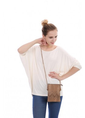 ZigZag Faux Leather Crossbody Bag