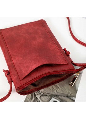 Maple Leaf Printed Cross Body Purse w/ Cell Pocket