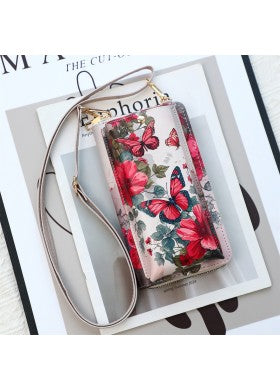 Butterfly Art Painting Crossbody Wallet/ Purse