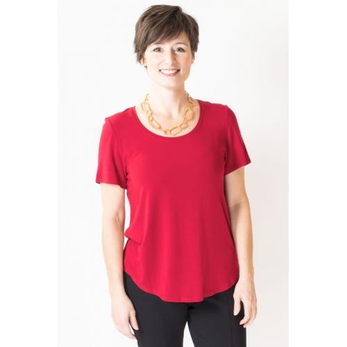 Tessa Bamboo Tee - Lipstick