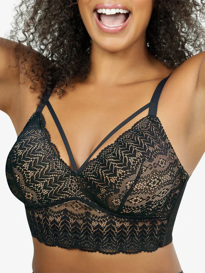 Mia Lace Wire-Free Bralette - Black