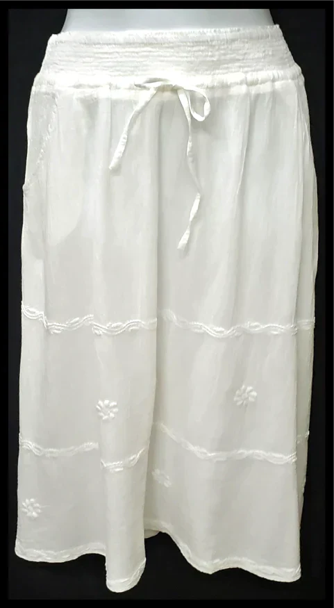 Woven Embroidery Cotton Bell Skirt - Sheer Essentials Lingerie & Swimwear