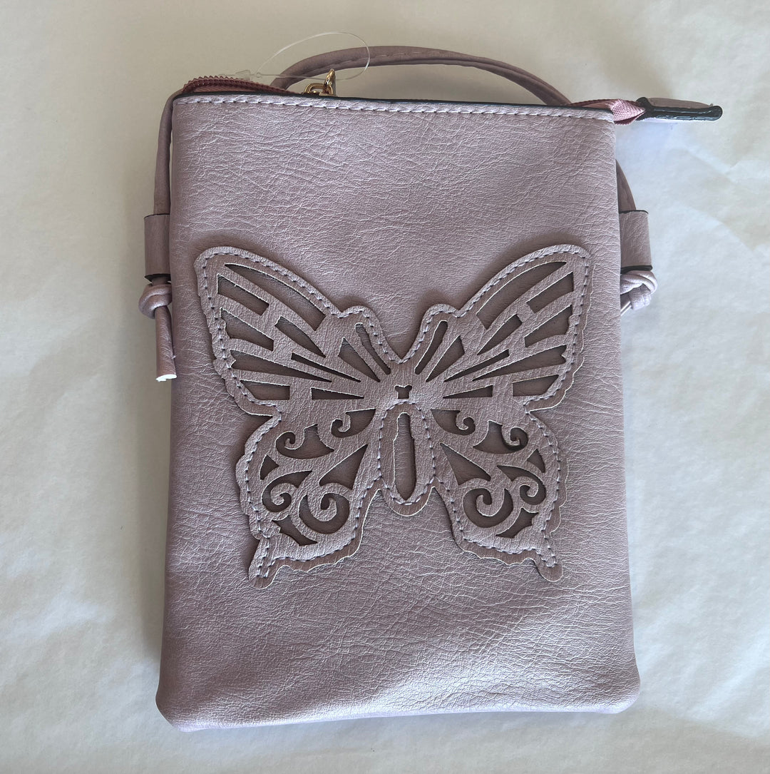 Laser Cut Cross Body Purse w/ Cell Pocket